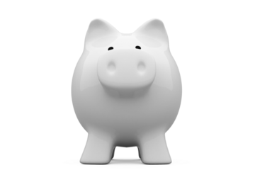 Piggy bank over white background