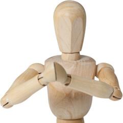 Wooden 3d figurine with hands joined