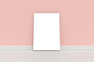 Blank whiteboard leaning on wall 