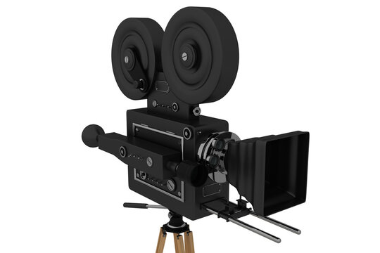 Close-up of flim camera with tripod