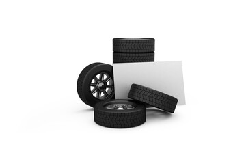 Digitally generated image of tyres