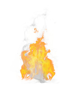 Burning flame with smoke 