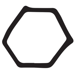 Hexagon shape on white background