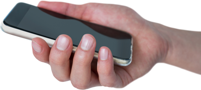 Cropped image of hand holding mobile phone