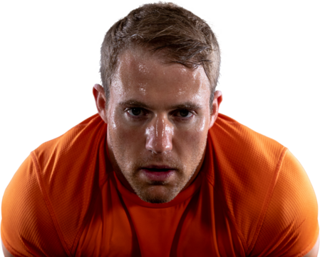 Athletic man after exercise