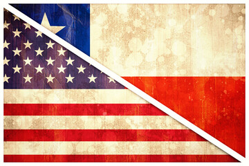 Flags of North Vietnam and America