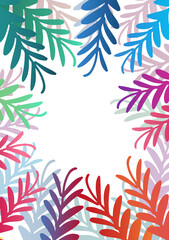 Digitally generated image of colorful leaves decoration 