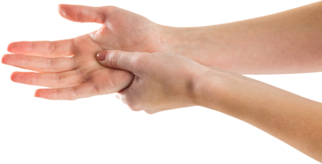 Woman with hand injury