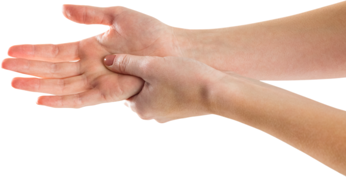 Woman with hand injury