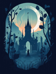 Its gothic design calls forth forgotten memories. Gothic art. AI generation.