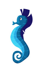 Vector cute cartoon seahorse for your design