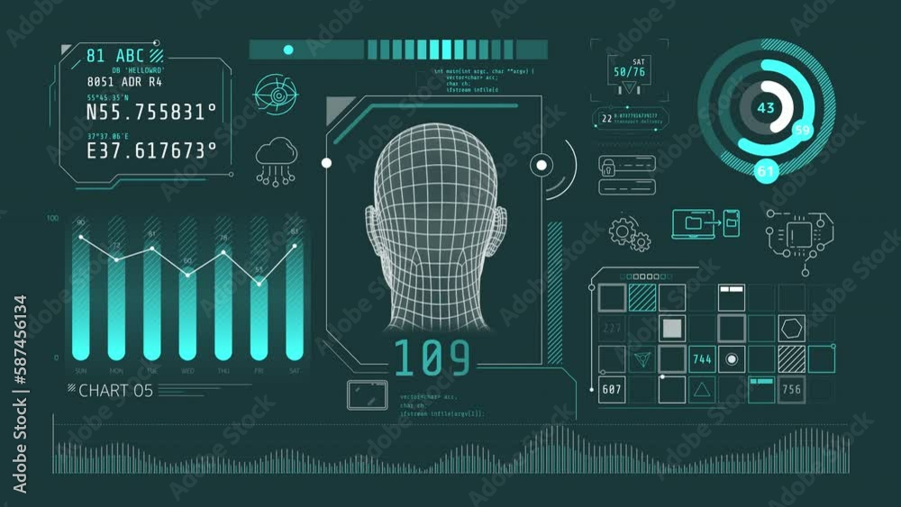 Canvas Prints animation of cloud technologies infographics on alpha channel.