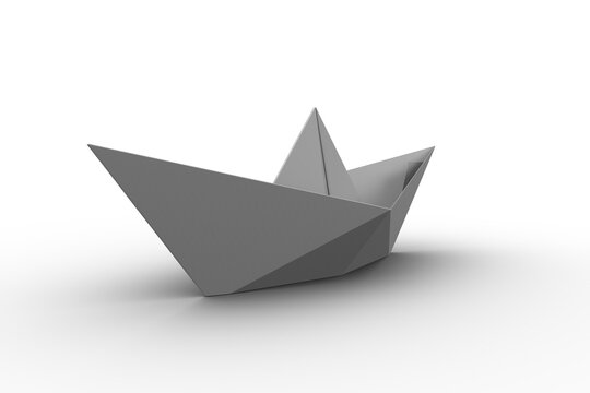 Fototapeta White origami boat