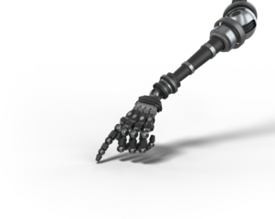 Robotic arm on white background