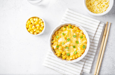 Korean cheese corn. traditional asian food