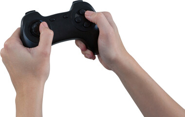 Woman hand playing video game