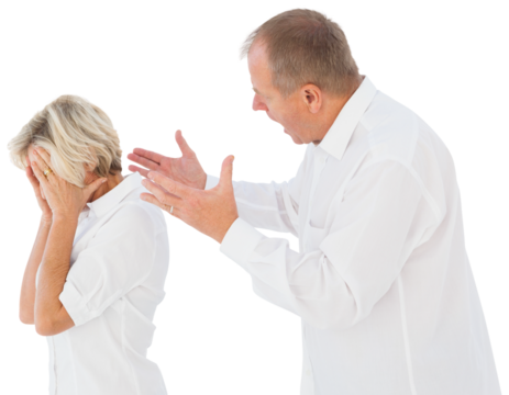 Angry man shouting at his partner