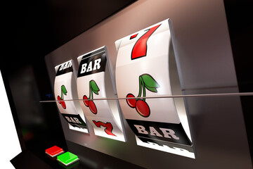 Slot machine showing symbols