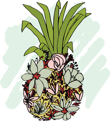 Illustration of pineapple shape flora