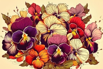colorful bouquet of flowers arranged in a vase. Generative AI