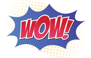 Wow text on speech bubble icon