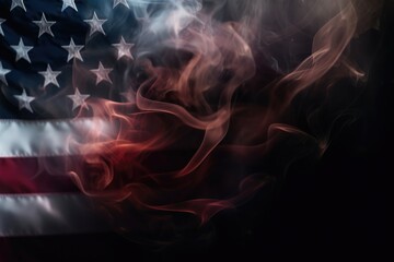The American Flag Over A Smoke Pattern Generative AI