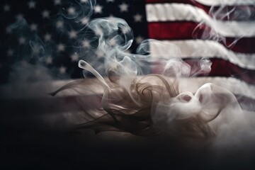 The American Flag Over A Smoke Pattern Generative AI