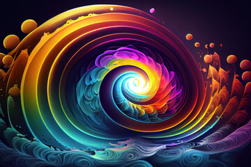 Colorful Psychic Waves, wellness calming spiritual concept. Generative Ai