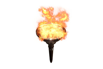 Digitally generated image of burning flaming torch