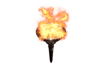 Digitally generated image of burning flaming torch
