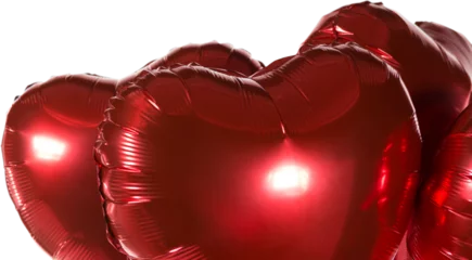 Tuinposter Red heart shape balloons © vectorfusionart