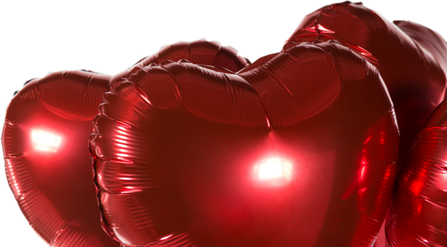 Red heart shape balloons