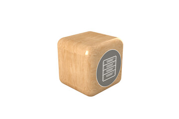 Computer generated image of filing compartment icon on cube