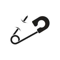 safety pin logo icon design vector