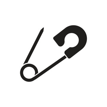 safety pin logo icon design vector