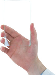 Cropped hand of man holding modern mobile phone