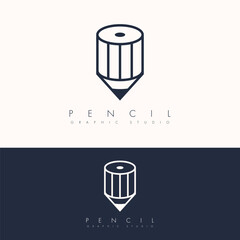 simple outline pencil logo template