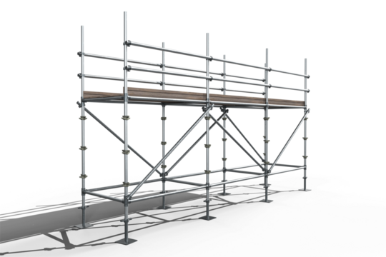 3d image of gray metal structure with shadow