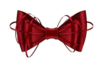 Digitally generated red shiny bow