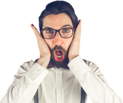 Portrait of surprised man