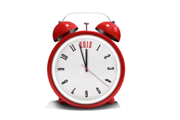 Fotobehang 2015 in red alarm clock © vectorfusionart