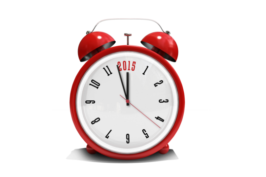 2015 in red alarm clock - Powered by Adobe
