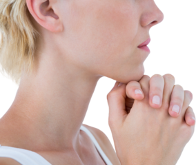 Close up of woman praying