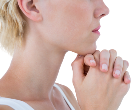 Close up of woman praying