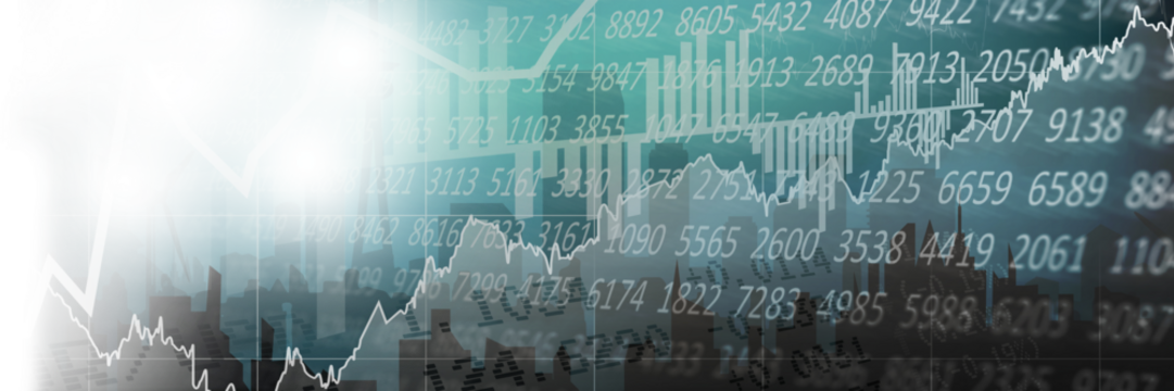 Digital image of graphs and numbers on green screen