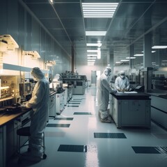 A shot of a semiconductor factory ai generative illustration