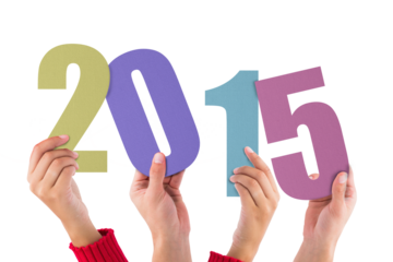 Cropped hands with 2015 