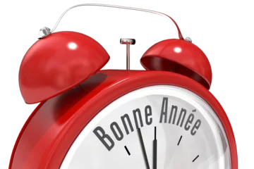 Foto op Plexiglas anti-reflex Bonne annee in red alarm clock © vectorfusionart