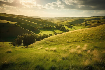 Naklejka premium rural landscape area with rolling hills