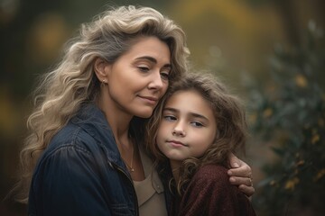 Obraz premium Shot of a happy senior woman spending quality time with her daughter outdoors Generative AI